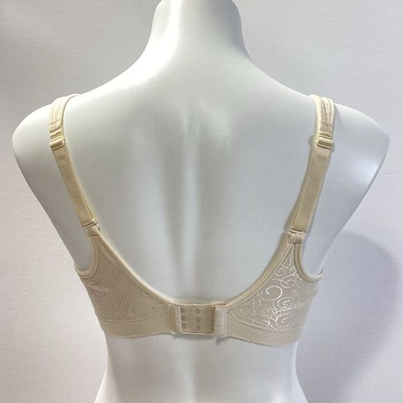 BALI Bra 36D Cream Lace Bra No Underwire Back clasp - Picture 3 of 8